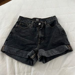 Black jean shorts